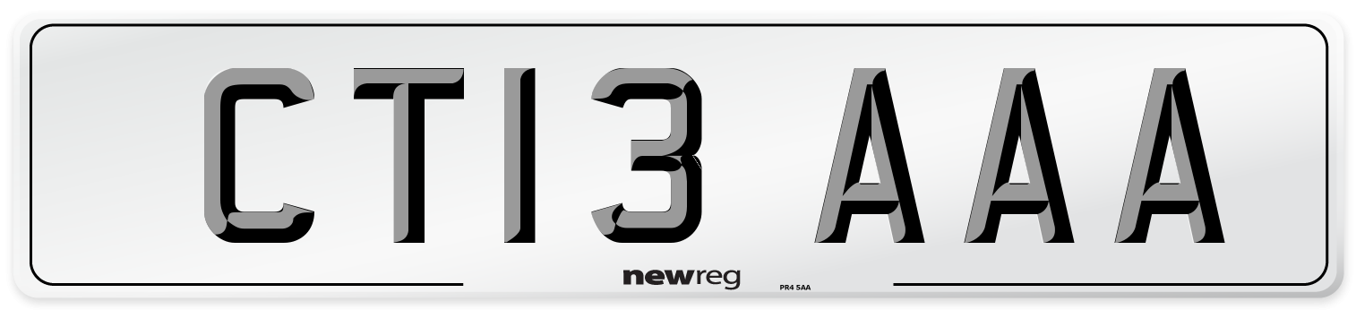 CT13 AAA Number Plate from New Reg